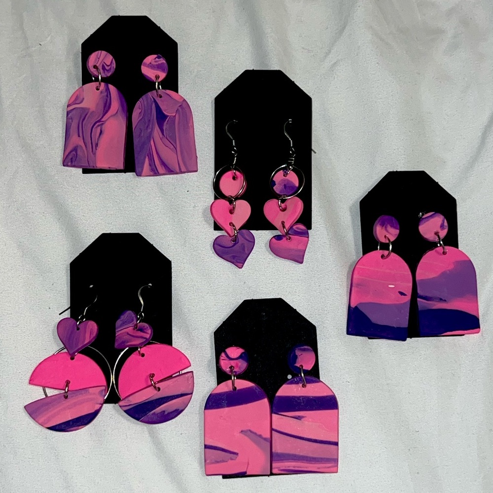 Handmade clay earrings